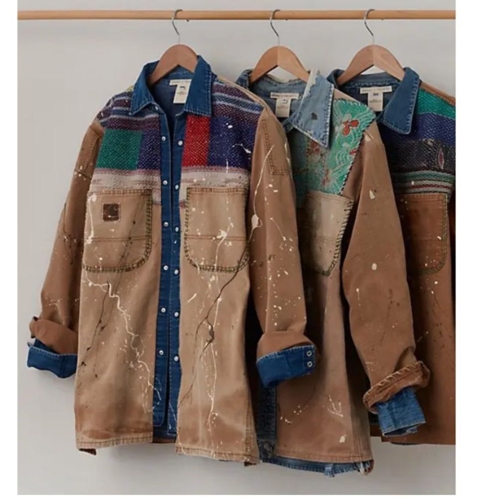 Free People Tricia Fix Carhartt Mixed Jacket